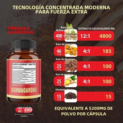 Ashwagandha 5200mg x 90 capsulas